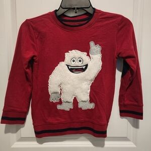 365 Kids Garanimals Red Fluffy Abominable Snowman Sweatshirt Boy's Size 6 EUC